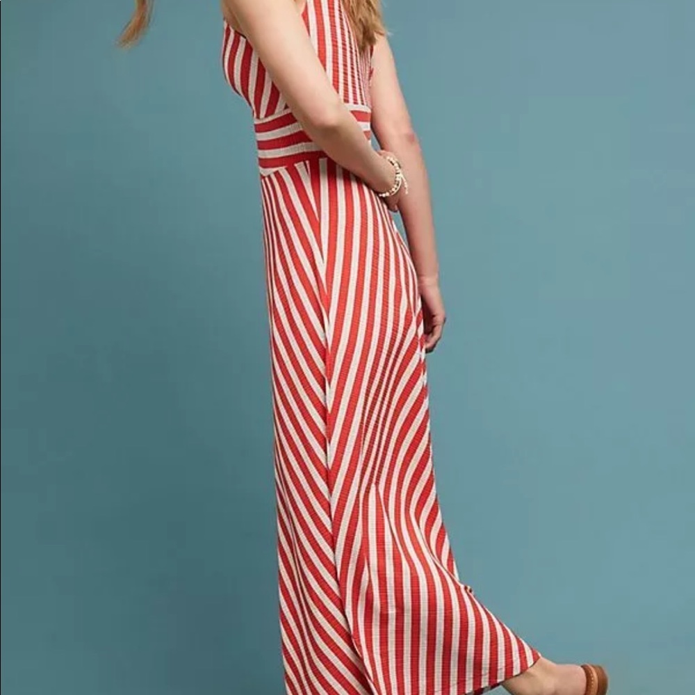 Anthropologie striped maxi dress L NWT